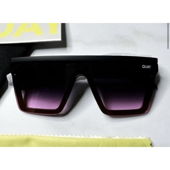 Quay Australia | Unisex "HINDSIGHT" Purple / Pink Lens Sunglasses Unisex NEW - Picture 2 of 11